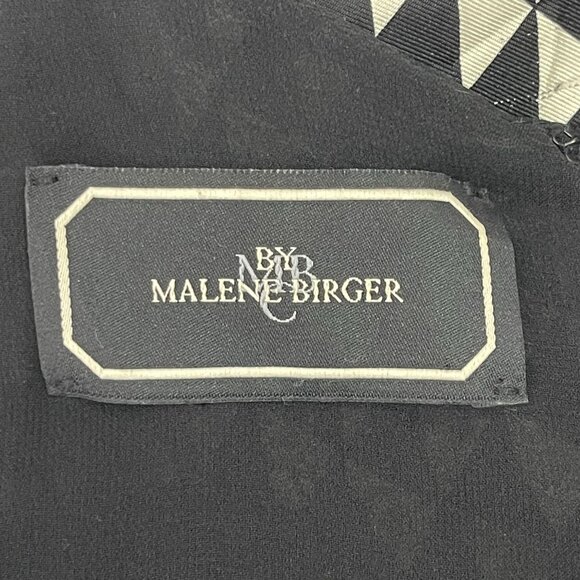 Malene Birger Women's Cream Black Geometric Print Shift Silk Dress Size 34 - Picture 6 of 16